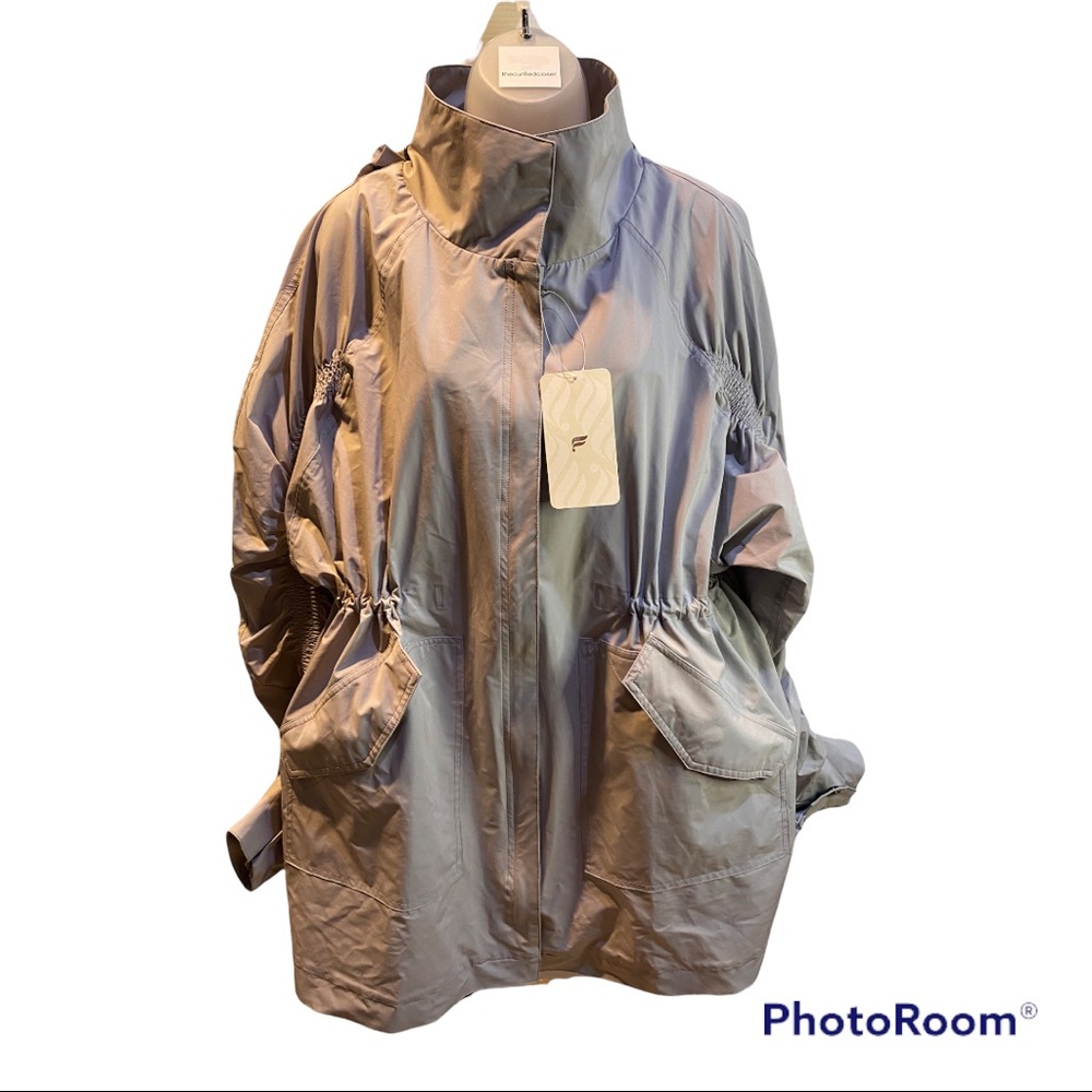 Fabletics Taupe Utility Windbreaker Jacket